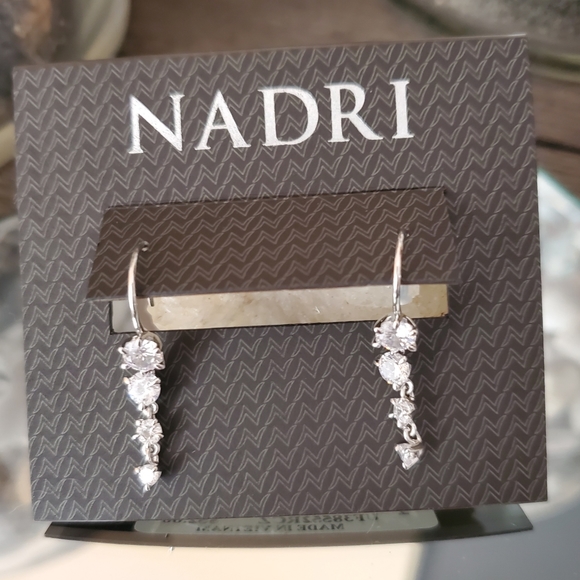 NWT Nadri Silverstone Dangle Earrings - Picture 1 of 3